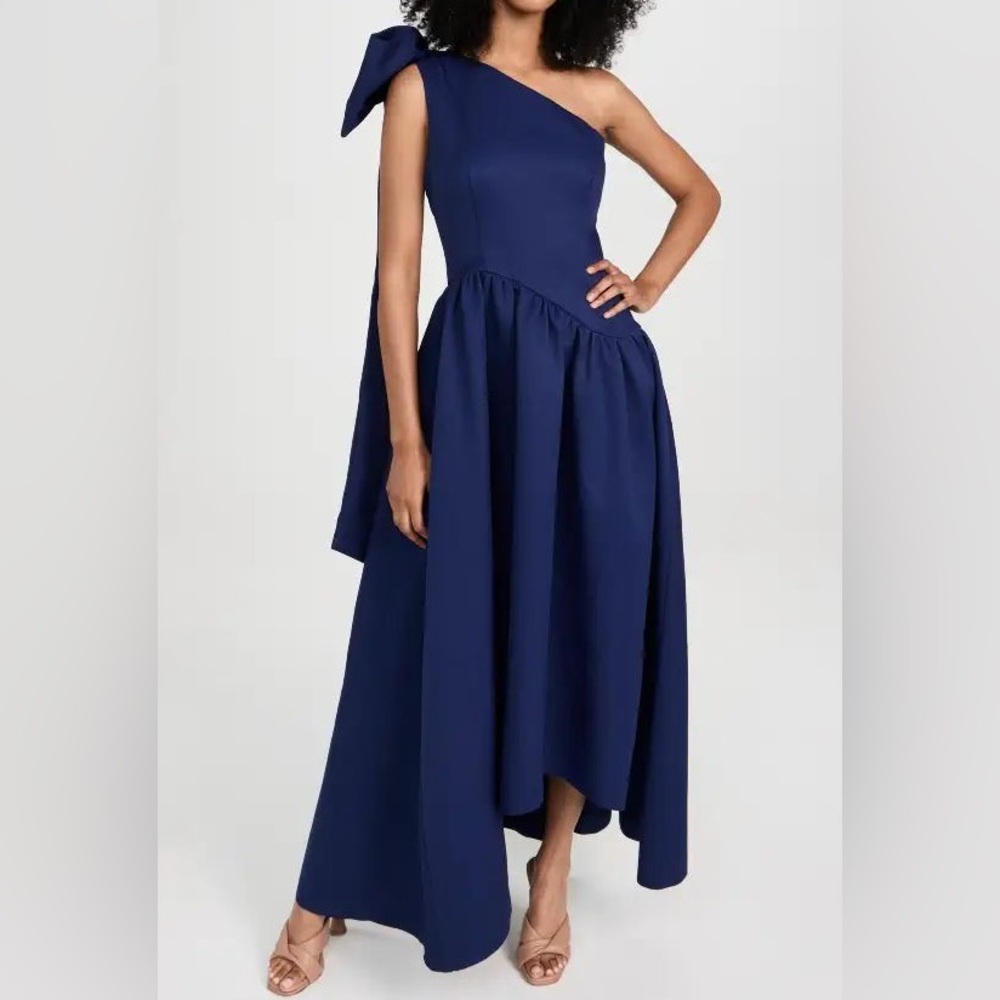Elliatt Liesel Midnight Blue One-Shoulder Bow Dress